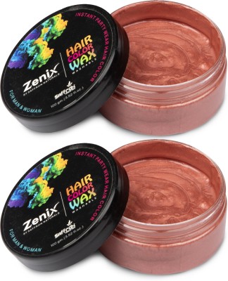 zenix Temporary Color Hair Wax for Strong Hold and Instant Hair Coloring with Added Nourishment |Bronze|Pack of 2 Hair Wax(200 g)