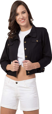 HRIKSHIKA FASHION Full Sleeve Solid Women Denim Jacket
