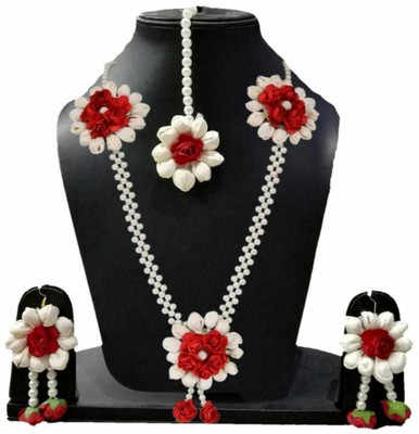 Rozec Fabric Red, White Jewellery Set(Pack of 1)