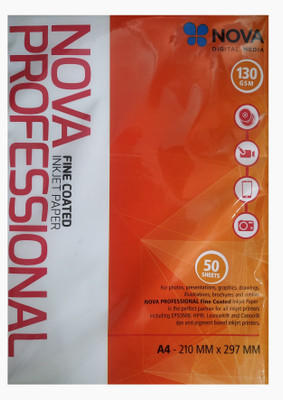 NOVA A4 130 GSM GLOSSY PHOTO PAPER 50 SHEET GLOSSY PHOTO PAPER A4 130 gsm Photo Paper(Set of 1, White)