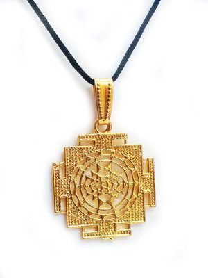 AIR9999 Shri Yantra Metal Panchdhatu Gold Plated Pendant for Men & Women Metal Pendant