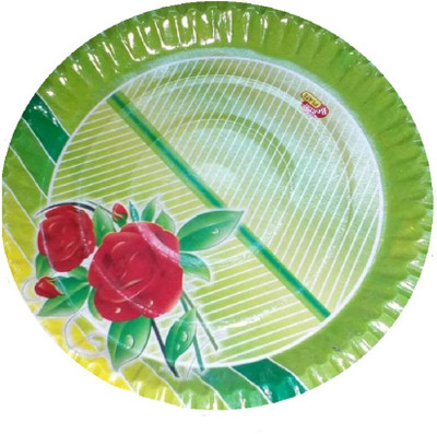 SMILEY Green Digner Plate (100 pcs in 1 pack) - Pack of 1 Dinner Plate(100 Dinner Plate)