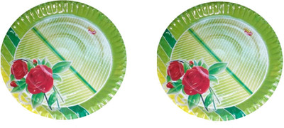 SMILEY Green Digner Plate (100 pcs in 1 pack) - Pack of 2 Dinner Plate(200 Dinner Plate)