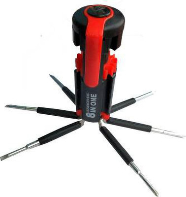 dx mart 68758 New Screwdriver Kit Foldable 8 in 1 with 6 LED Light Torch Combination Screwdriver Set (Pack of 1) Standard Screwdriver Set(Pack of 1)
