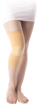 VISSCO Patella Ribbed Elasticated Knee Cap to Relieve Knee Pain Knee Support(Beige)