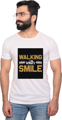 NITYANAND CREATIONS Printed Men Round Neck White T-Shirt