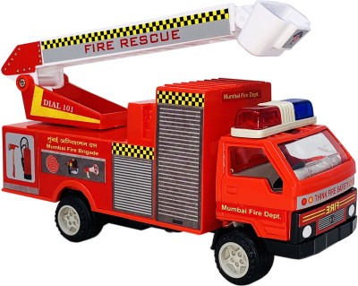 Miniature Mart Small Size Made Of Plastic Indian Fire Brigade Truck Basic Quality Scale Model Pull Back & Go | Made In India Toys |Toy Truck For kids | Use As Showpiece | Toys For Boys | Safe Quality Toys For Children(Red, Pack of: 1)