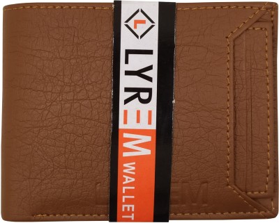 LYREM Men Casual Tan Artificial Leather Wallet(4 Card Slots)