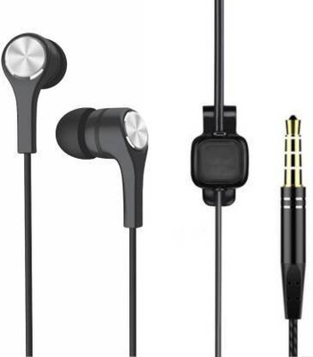 Meyaar Plus Headphone with in line Remote with 3.5mm jack Wired(Black, In the Ear)