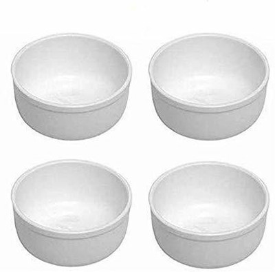 swift international Plastic Dessert Bowl 3 Inch Round Bowl, Acrylic Dinner Lunch Katori/Bowl, Multipurpose Bowls for Serving Curry, Pudding, Ice Cream, Soups, Desserts Set of 4 (100ml)(Pack of 4, White)