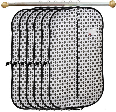 KUBER INDUSTRIES Designer Polka Dots Printed 6 Pieces Foldable Non Woven Men's Coat Blazer Cover (Black & White)-KUBMART902 KUBMART0902(Black & White)