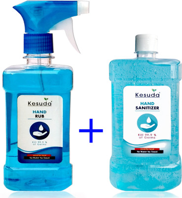 KESUDA 500ml LIQUID trigger sanitizer spray and 1Liter GEL hand sanitizer with flipflop cap(500ml+1Ltr) Sanitizer Spray Pump Dispenser(2 x 0.75 L) KESUDA 500ml LIQUID trigger sanitizer spray and 1Liter GEL hand sanitizer with flipflop cap(500ml+1Ltr) Sanitizer Spray Pump Dispenser(2 x 0.75 L)