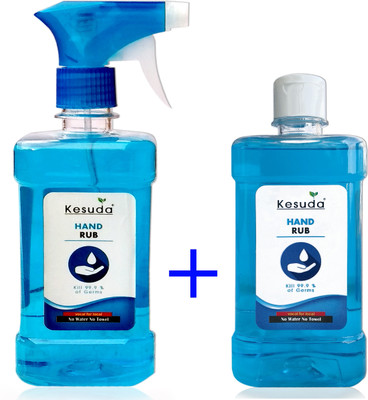 KESUDA 500ml LIQUID trigger sanitizer spray and 500ml LIQUID sanitizer with flipflop cap(500ml+500ml) Hand Rub Pump + Refill(2 x 0.5 L) KESUDA 500ml LIQUID trigger sanitizer spray and 500ml LIQUID sanitizer with flipflop cap(500ml+500ml) Hand Rub Pump + Refill(2 x 0.5 L)