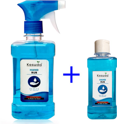KESUDA 500ml LIQUID trigger sanitizer spray and 250ml LIQUID with flipflop cap(500ml+250ml) Sanitizer Spray Pump + Refill(2 x 375 ml)