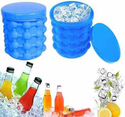 DHV ENTERPRISE 1 L Silicone Space Saving Silicone Ice Cube Maker Ice Bucket(Multicolor)