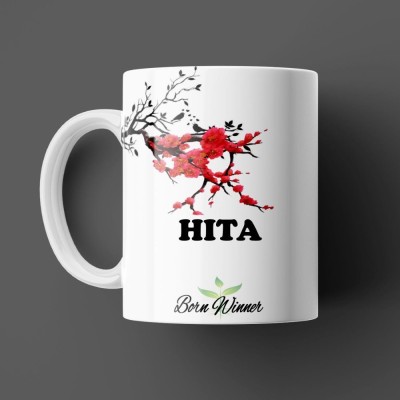 Beautum BORN WINNER Hita Name Printed Ceramic (350)ml Model NO: BRNWIN7065 Ceramic Coffee Mug(350 ml)