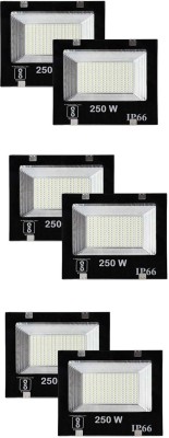 VIYASHA Slim Power Ip66 LED Flood Outdoor Light Cool White Waterproof multipurpose - 400W (PACK OF 6) Flood Light Outdoor Lamp(White)