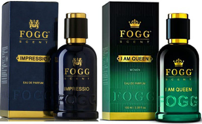FOGG Impressio + I Am Queen Perfum 2Pcs AT2648 Eau de Parfum  -  200 ml(For Men & Women)
