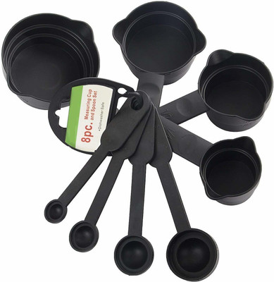 Zeom 8 pieces Measuring Cup and Spoon Set Multi Purpose Kitchen Tool, Measuring Cups for Baking cake Measuring Cups, Measuring Spoons and Cups Set with double pour Sides, Cake Baking Accessories (Black) Plastic Measuring Spoon Set(Pack of 8) deal from flipkart Zeom 8 pieces Measuring Cup and Spoon Set Multi Purpose Kitchen Tool, Measuring Cups for Baking cake Measuring Cups, Measuring Spoons and Cups Set with double pour Sides, Cake Baking Accessories (Black) Plastic Measuring Spoon Set(Pack of 8) deal from flipkart