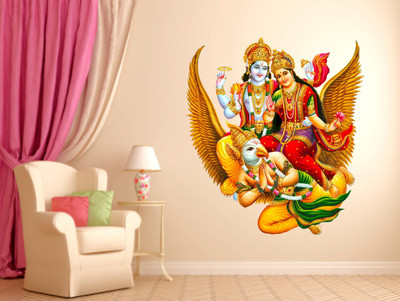 DivineDesigns 53 cm Shiv Parvati Ji Wall Sticker Self Adhesive Sticker(Pack of 1)