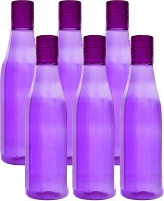 KUBER INDUSTRIES Plastic 6 Pieces Coral Fridge Water Bottle Set with Lid (1000ml, Purple) 1000 ml Bottle(Pack of 6, Purple, Plastic)