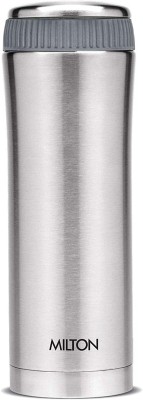 MILTON Thermosteel Optima - Plain 420 ml Flask(Pack of 1, Silver, Steel)