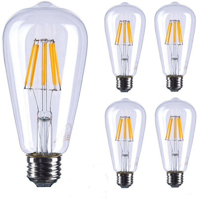 Hybrix 4 W Basic Decorative E27 Decorative Bulb(White, Pack of 5)