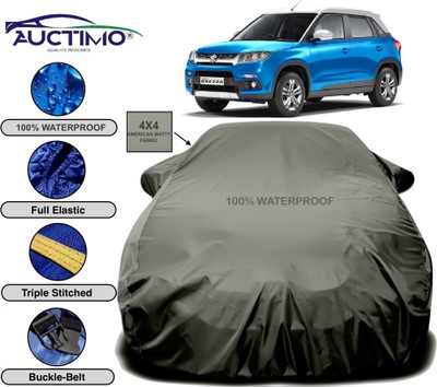 AUCTIMO Car Cover For Maruti Suzuki Vitara Brezza Facelift (With Mirror Pockets)(Green)