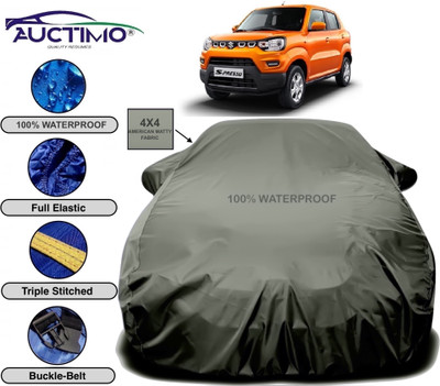 AUCTIMO Car Cover For Maruti Suzuki S-Presso (With Mirror Pockets)(Green)