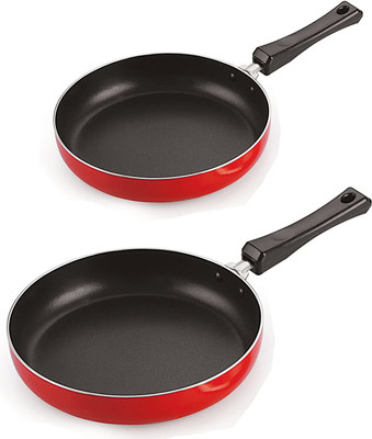 NIRLON Non-Stick Aluminium Cookware Set, 2-Pieces, Red (2.6mm_FP10_FP11) Non-Stick Coated Cookware Set(PTFE (Non-stick), Aluminium, 2 - Piece)