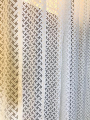 Yuvi Creation 275 cm (9 ft) Long Door Tissue, Net Curtain Single Curtain(White, Self Design)
