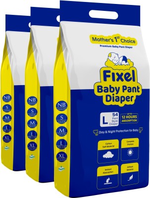 fixel new baby pants diapers,Large size,Combo Pack of 3 - L(162 Pieces)