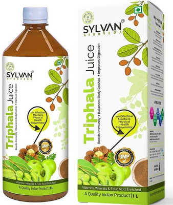 SYLVAN AYURVEDA SYLVAN Triphala Juice - 1L | Powerful Tri-formulation Acts as Herbal Laxative | Digestive Care | No Added Sugar I(1 L)