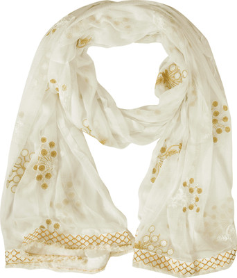 WHITEHEAVEN Chiffon Embroidered Women Dupatta