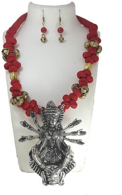 LIBNIQUE FASHION Brass, Oxidised Silver, Dori Red, Silver, Gold Jewellery Set(Pack of 1)