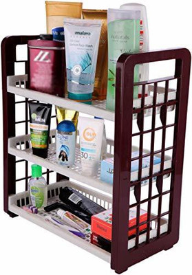 SAURA Fruits/Vegetables Kitchen Rack Plastic 3-Layer Multipurpose Light weight Utility Racks