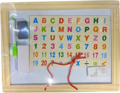 kitmeer 2 in 1 Writing Board Slate Double Sided Educational Board with Magnetic Alphabets Numbers Mathis Learning Toy for Kids (Multicolor)(Multicolor)