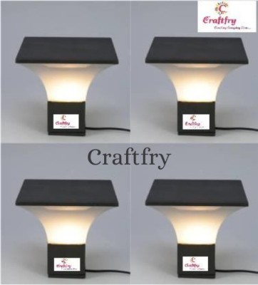 craftfry Trending Square Shape with Black and White Touch Bunglow Light/Gate Light/Outdoor Lamp Pack of 4 Gate Light Outdoor Lamp(White, Black)