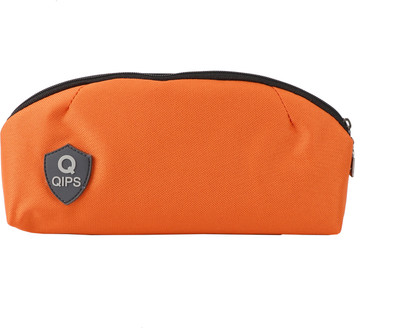 QIPS SOLID COLOUR SOLID COLOUR Art Polyester Pencil Box(Set of 1, Orange)