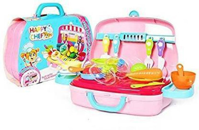 Monash Kitchen Set for Kids Girls Toys with Lights and Music (3-Fold) | Kids Toys for Girls (Happy Chef)