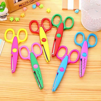 anjanaware Art and Craft Zig zag Paper Shaper Scissors (Set of 6, Multicolor) Scissors(Set of 6, Multicolor)
