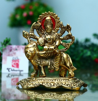 Chhariya Crafts Durga Maa Murti Decorative Showpiece  -  14 cm(Metal, Gold)