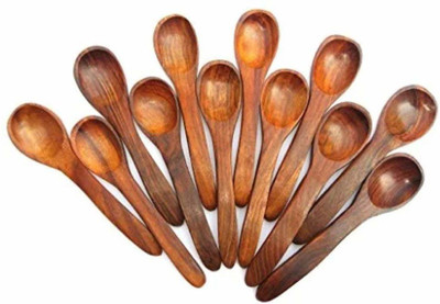 ARTANDCRAFTINDIA Wooden Spices/Tea Spoons Set of 12 Wooden Soup Spoon, Serving Spoon Set(Pack of 12)