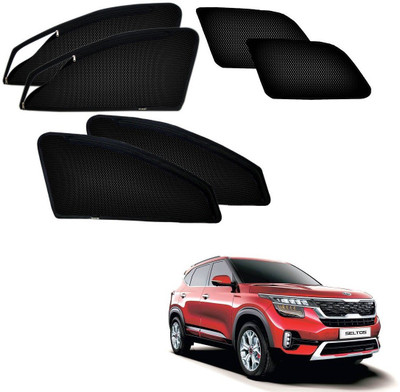 AuTO ADDiCT Side Window Sun Shade For Kia Seltos(Black)