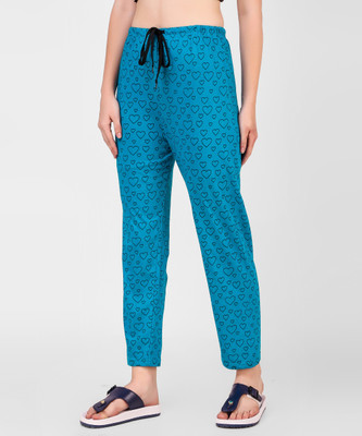 Rakshita Collection Printed Women Light Blue Track Pants