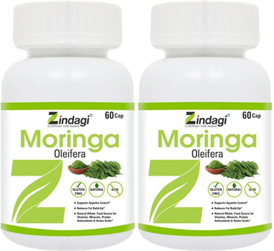 Zindagi Moringa Extract Capsules | Natural Health Supplement|(2 x 60 Tablets)