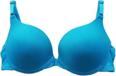 PrivateLifes Women Push-up Heavily Padded Bra(Light Blue)