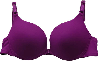PrettyCat PrivateLifes Heavy Padded Front Open Multiway Push-Up Bra Women Push-up Heavily Padded Bra(Purple)