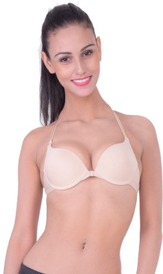 PrettyCat Women Push-up Lightly Padded Bra(Beige)