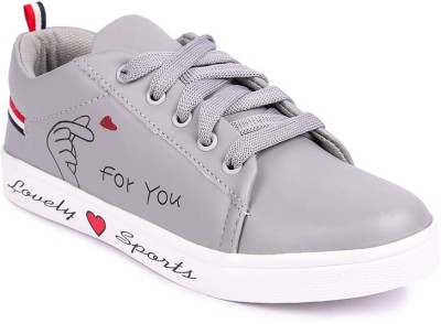 PrasKing Perfect Stylish Girls Casuals Shoes Sneakers For Women(Grey , 8)